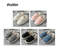 Zapatillas de casa de algodón para hombre y mujer, tela, transpirable, con tacón, cálidas, invierno - details 2