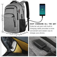 Bolso de hombro para hombre de gran capacidad,Premium Sense,Bolso de hombro de viaje,Negocios,Mochila para portátil,Antirrobo impermeable,Multiusos con puerto de carga - details 9