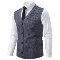 Chaqueta de Punto Adelgazante con Cuello en V Ropa de Invierno Cálida para Hombres - details 4