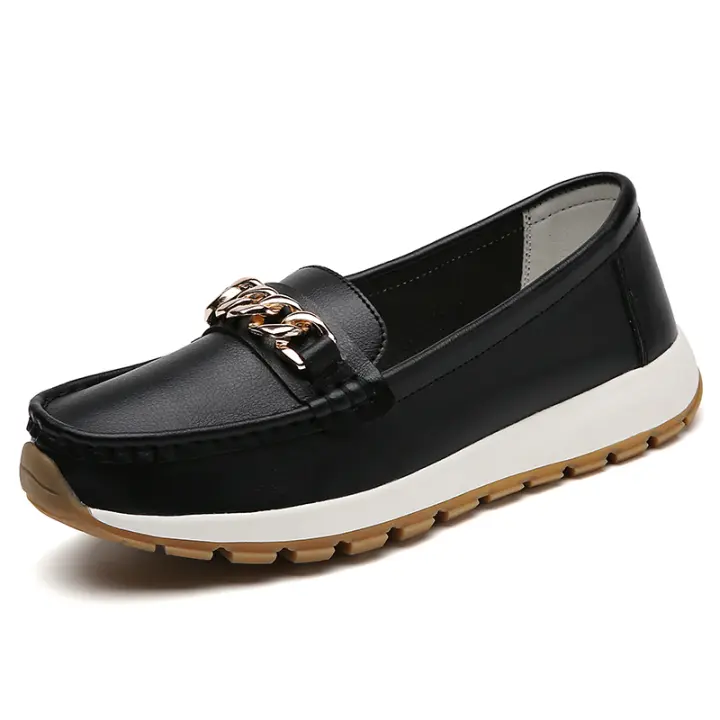 Mocasines informales cómodos sin cordones para mujer, zapatos náuticos a la moda, planos clásicos - 1