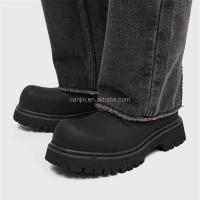 Nuevos zapatos de vestir Derby de cuero genuino para hombre de alta calidad, botines con plataforma de encaje de cabeza grande negros, logotipo de marca 38-45 - details 7