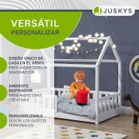Cama Infantil 80 x 160 cm con protección anticaída, Cama casa de Madera Maciza para niños - Cama en Color Rosado - details 13