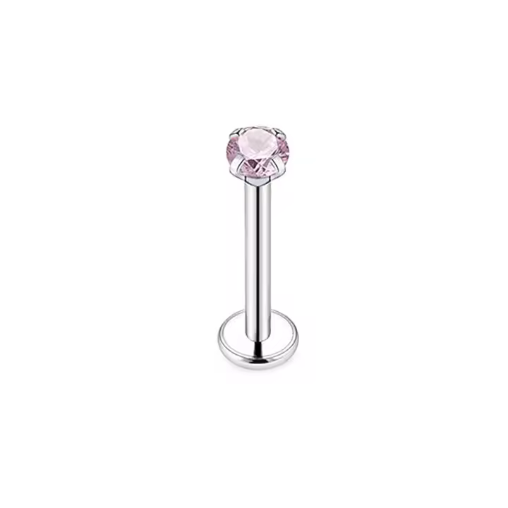 Juego de Piercing Labret de titanio para labio, Piercing de cristal Monroe 5A, para labio, oreja, Tragus, hélice, cartílago, G23, 2 piezas, 16G, 6/8/10mm - 1