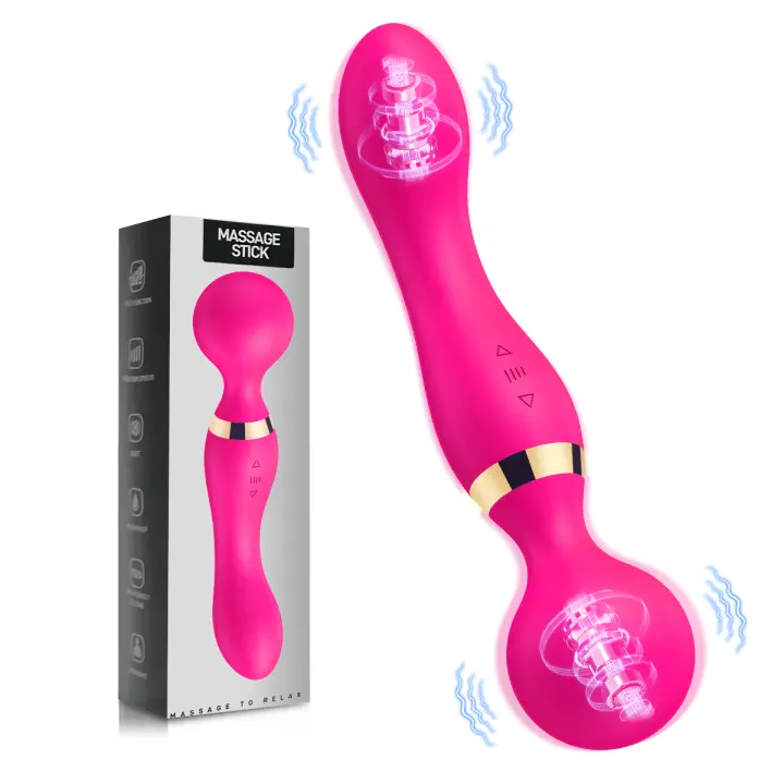 Vibradores de clítoris potentes de doble uso para mujeres AV Magic Wand Massager Dildo G Spot Orgasm Clitoris Stimulator Masturbator 2 motores AV Vibrador para mujeres G Spot Clit Clitoris Stimulator USB Recargable Vagina Massager Mujer Juguetes sexuales - 1