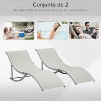 Plegables Tumbonas de Jardín con Marco de Aluminio en Forma de S Carga de 120 kg para Piscina Patio Terraza 165x61x63 cm Gris Oscuro - details 15