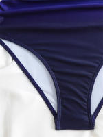 Bañador de una pieza para mujer, traje de baño liso con cuello en V, Monokini Sexy, ropa de playa para verano, 2024 - details 7