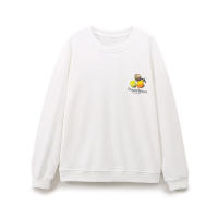 Sudadera Blanca de Moda para Mujer Otoño Estampado Floral, Cuello Redondo, Manga Larga, Ropa Cómoda 2025 - details 1