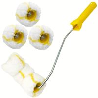 Rodillo de pintura para tuberías con kit de mango para tuberías de gas redondas, tuberías de agua, tuberías contra incendios, tuberías de valla o superficies arqueadas, 3 piezas micro finas y 3 piezas de rodillos de fibra rugosa alternativa - details 4