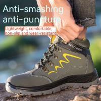 Botas con punta de acero para hombre, zapatos de trabajo indestructibles a prueba de taladros y golpes, botas de seguridad de invierno - details 2