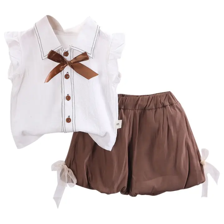 Conjunto de verano para niñas, 2 piezas, trajes de ropa para niños - 1