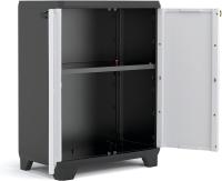 Armario Linear Escobero Almacenamiento de Resina con 2 Puertas y 3 Baldas Negro/Gris - details 18