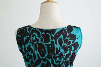 Floral print summer women  vintage elegant swing party a line dress - details 5
