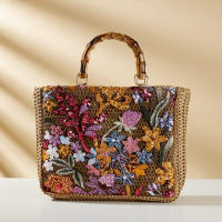 Bolso bordado de lujo para mujer, nicho de moda, paja, gran capacidad - details 3