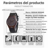 Reloj de Cuarzo Ébano de Alta Calidad Diseño Nórdico Minimalista Correa de Cuero Genuino - details 3