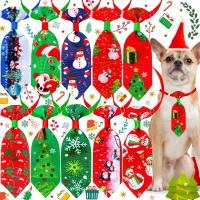 Pajarita navideña decorativa para mascotas, corbata navideña ajustable de poliéster para perro, Collar navideño para árbol de Navidad/muñeco de nieve y gato - details 2
