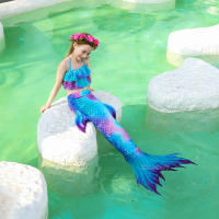 Traje de baño de cola de sirena para niños y niñas, bañador con Monofin - details 14
