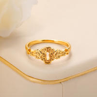 Anillos de acero inoxidable para mujer, Color dorado, anillo con forma de bloqueo de longevidad, resistente al agua, Vintage, símbolo de la suerte, joyería estética - details 3