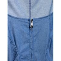 BUNO-vestido Midi plisado azul vaquero a la moda con lazo y espalda descubierta para mujer, vestido Vintage sin mangas con cuello redondo, vestidos elegantes para mujer - details 7