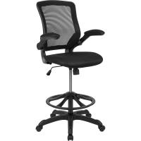 negra, ergonómica, con aro ajustable para los pies y reposabrazos abatibles, 68,58 x 68,58 x 125,73 cm - details 0