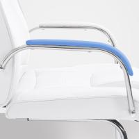 Tapizada En Cuero Sintético y con Base De Metal I Silla Conferencia con Reposabrazos, Color:Crema - details 39