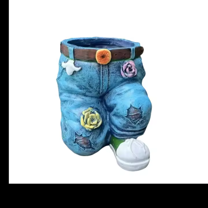 Estatua De Resina En Forma De Pantalones De Vaquilla Para Maceta De Suculentas Adorno Floral Para Jardín Interior Patio Exterior - 1