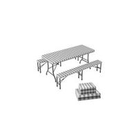 Mesa Plegable Multifuncional 180 x 75 cm, Mesa de Fiesta con Asa de Transporte, para Jardín, Terraza, Balcón, Blanco - details 10