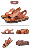 Primera capa de cuero de vaca sandalias de los hombres de cuero genuino playa verano de doble propósito cómodo fresco zapatillas casual antideslizante desgaste exterior sandalias de los hombres - details 18