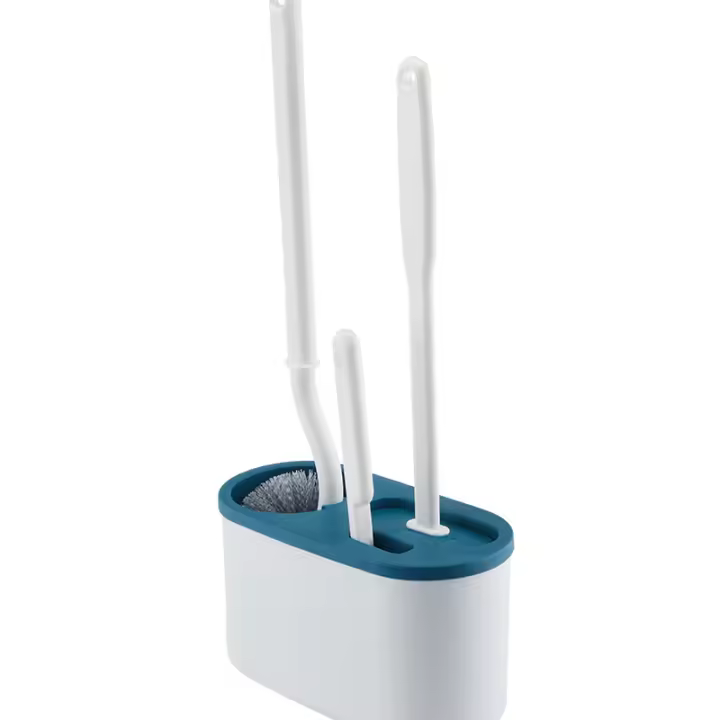 Juego de cepillo de limpieza de inodoro doméstico con base para wc montado en la pared cepillo de cerdas duras montado en la pared - 1