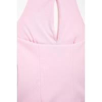 BUNO-Chaleco con lazo y espalda descubierta para mujer, Top calado sin mangas con cuello Halter, falda ajustada elegante, camisetas sin mangas femeninas Y2k, Top corto para oficina - details 10