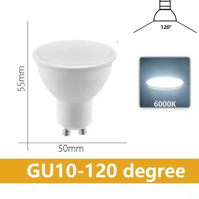 Bombilla LED de Ahorro de Energía Luz de Punto GU10 AC220V AC120V Reemplazo de Lámpara Halógena de 50W Iluminación y Decoración - 1