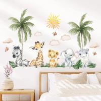 Pegatinas De Pared Para Habitación Infantil Animales De La Selva Africana Dibujos Animados Decoración Para Dormitorio Y Sala De Estar PVC - details 2