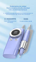 Torno para Uñas Profesional, 45000RPM Portatil Recargable Inalambrico con 12 cabezales de pulido y 48 cintas abrasivas y Pantalla LCD, para Manicura y Pedicura, para Gel o Acrilicas - details 1