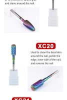 Parkson-brocas de carburo de tungsteno para uñas, herramienta de manicura, fresa de arco iris - details 4