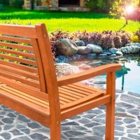 Banco de Jardín Madera FSC ®   Eucalipto Carga 320Kg 2 Plazas Terraza Balcón 120x60x90cm Resistente - details 7