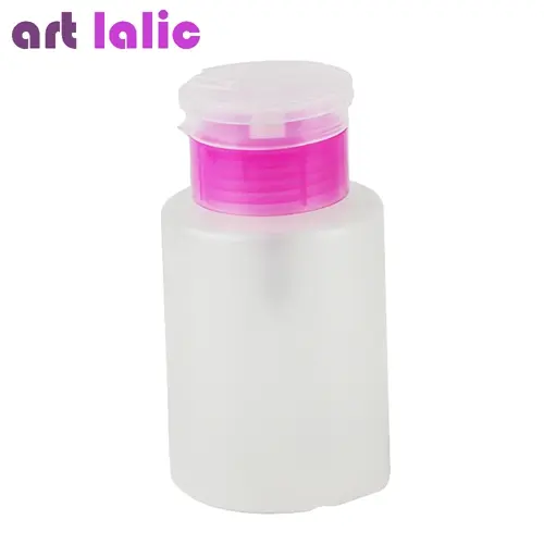 Botella Portátil Vacía de 210ml para Dispensar Líquido de Alcohol en Color Rosa/Transparente Accesorio de Manicura para Limpiar Esmalte de Uñas y Plástico - 1
