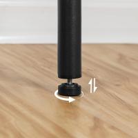 Juego de dos taburetes de bar con respaldo, taburete con reposapiés, silla alta para cocina, salón, bar, patas ajustables, fácil montaje, color vintage marrón y negro - details 7