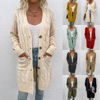 Suéter de punto Otoño e Invierno suéter largo floral chaqueta de botón de nuevo producto para mujer - details 1