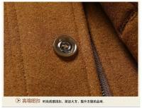 Chaqueta de lana informal de negocios ajustada con un solo pecho de color sólido de invierno cortavientos de mezcla chaqueta cortavientos de lana para hombre chaqueta para hombre abrigo - details 0