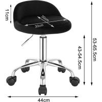 Silla de Oficina de Cuero Sintético Silla de Escritorio sin Brazos Taburete Giratorio para Sala de Masaje SPA Taburete de Tocador Blanco - details 18