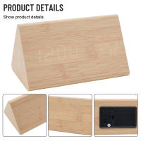 Reloj electrónico Triangular LED de madera, despertador Digital de temperatura y humedad, USB/AAA, Decoración de mesa de dormitorio - details 20