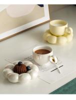 Taza de café de cerámica Macarone Taza de café con Plato Juego de girasol de cerámica nórdica Taza Estilo Ins Taza de avena con leche Decoración de mesa - details 10