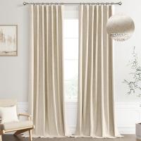 Cortinas de salón con efecto lino, cortina translúcida, decoración moderna para el hogar para dormitorio, comedor y estudio. - details 0