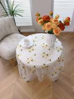 Mantel ENCE bordado con flores amarillas, gasa fina para salón, cocina, mesa central, picnic al aire libre, alfombra - details 4