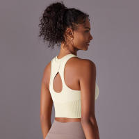 Tops para mujer, Top moldeador de punto de Color sólido, ropa de Yoga recortada en la espalda, deportes, correr, camiseta sin mangas - details 38