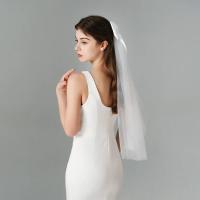 1 Uds. Tocado de boda elegante para novia, tocado blanco marfil, lazo, velo corto, decoración para la cabeza, accesorios para el cabello - details 3