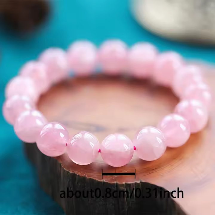 Pulsera de Cristal Rosa Natural de Madagascar Joyería de Boda de Moda Ligera para Mujeres - 1