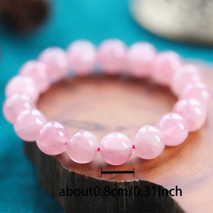 Pulsera de Cristal Rosa Natural de Madagascar Joyería de Boda de Moda Ligera para Mujeres - 1