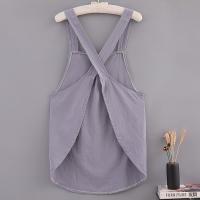 Delantal de cocina de algodón con correas cruzadas, delantal de cocina para el hogar resistente a la suciedad, ajustable con bolsillo, ropa de trabajo coreana, cocina casera - details 7