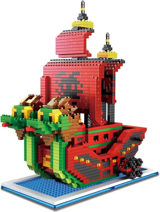 Modelo de Barco Pirata OP Anime DIY 3D Micro Building Blocks Set, Mini Bricks Playset juguetes para adolescentes Fans regalos de cumpleaños Souvenir - 1