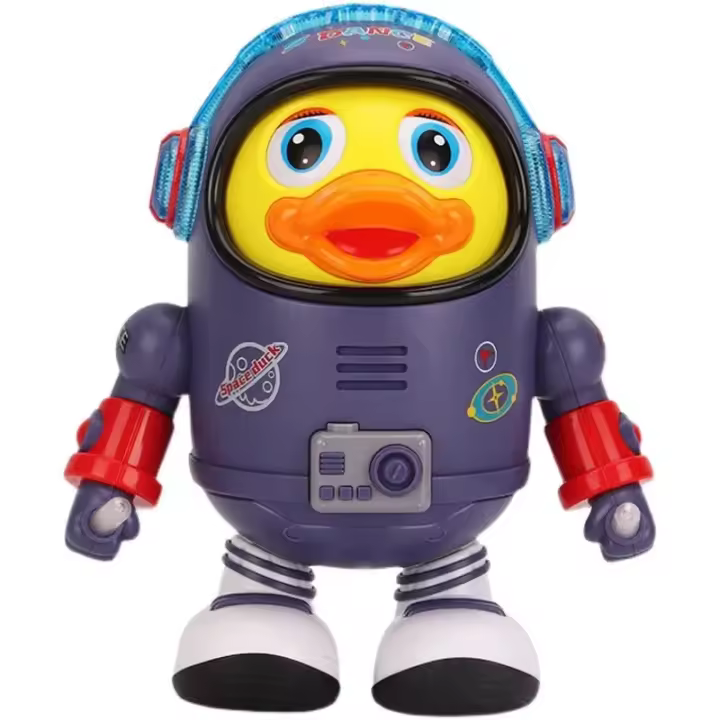 Juguete de pato de baile interactivo electrónico con luces y sonidos musicales, juguete educativo de aprendizaje con tema espacial para bebés, regalo para niños pequeños - 1